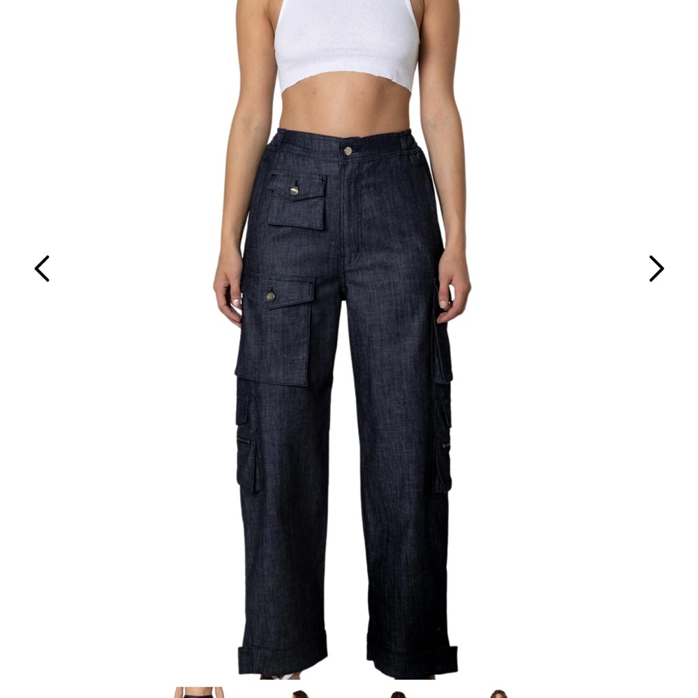 EB Denim Cargo Pants | Size XS | Dark Denim | NWT